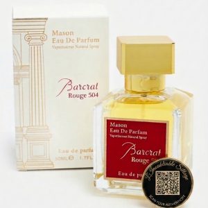 BARCRAT ROUGE AVEC QR CODE (Un parfum de 50ML sur-mesure dont le QR code gravé sur le flacon réveille vos plus beaux souvenirs en photos, vidéos et audio.)