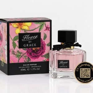 FLOWER AVEC QR CODE (Un parfum de 50ML sur-mesure dont le QR code gravé sur le flacon réveille vos plus beaux souvenirs en photos, vidéos et audio.)
