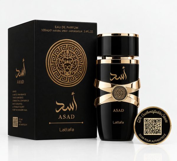 ASAD AVEC QR CODE (Un parfum de 50ML sur-mesure dont le QR code gravé sur le flacon réveille vos plus beaux souvenirs en photos, vidéos et audio.)